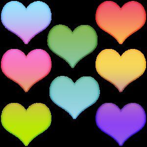 hearts, colorful hearts, stickers